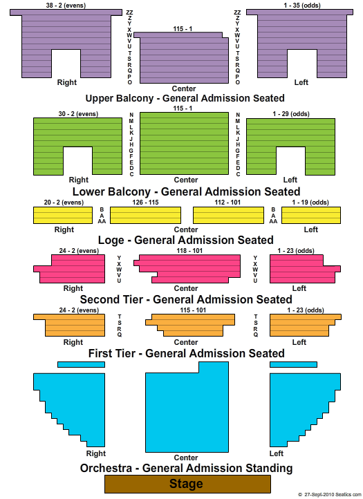 Wellmont Theatre General Admission Seating Chart